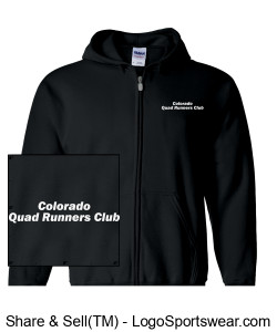 CQR Gildan Heavy Blend Zippered Hooded Sweatshirt Printed - Black Design Zoom
